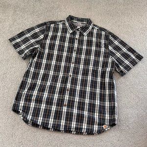 Carhartt 100% Cotton Plaid Short Sleeve Polo XL    - M647